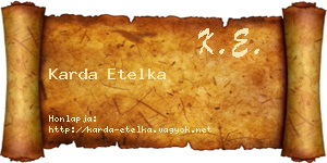 Karda Etelka névjegykártya